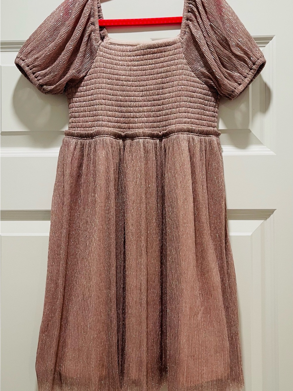 Metallic Crewcuts puff-sleeve dress - size 8